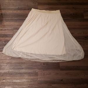 Cream Ruffle Tulle Long Skirt Sz L